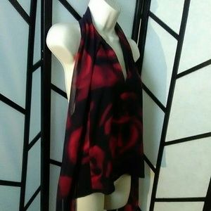 Express Women's Blue Red Halter Too Size 11/12
